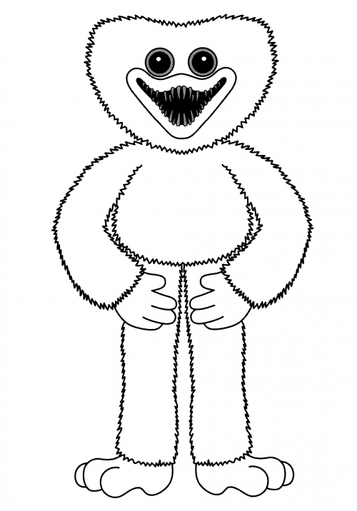 Fluffy Huggy Wuggy coloring page