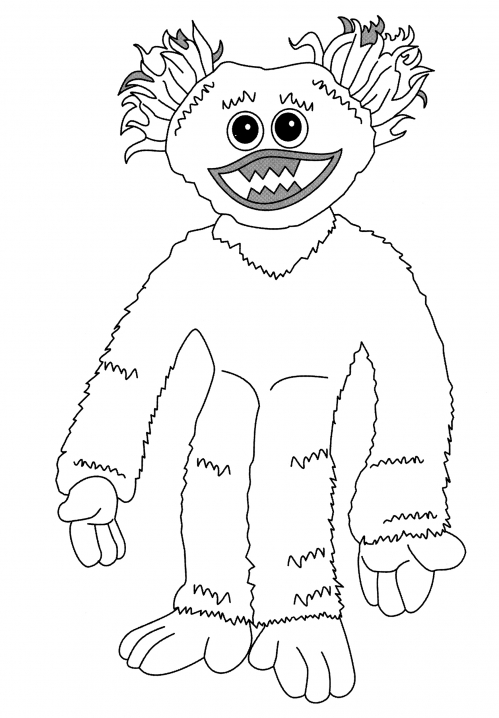 Huggy with colourful ears coloring page