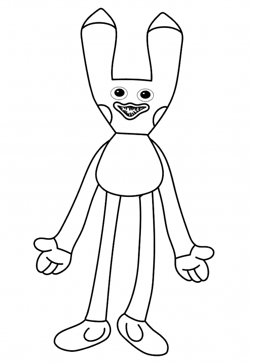 Huggy in a Pikachu costume coloring page