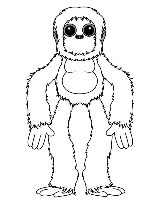 Cute Yeti coloring page
