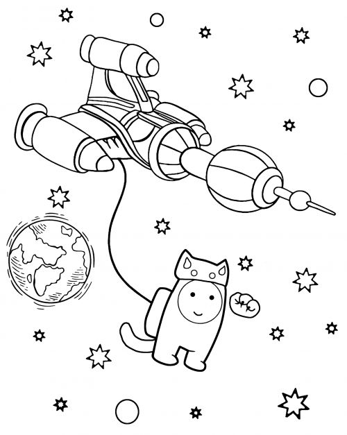 Among Us in cat's skin coloring page
