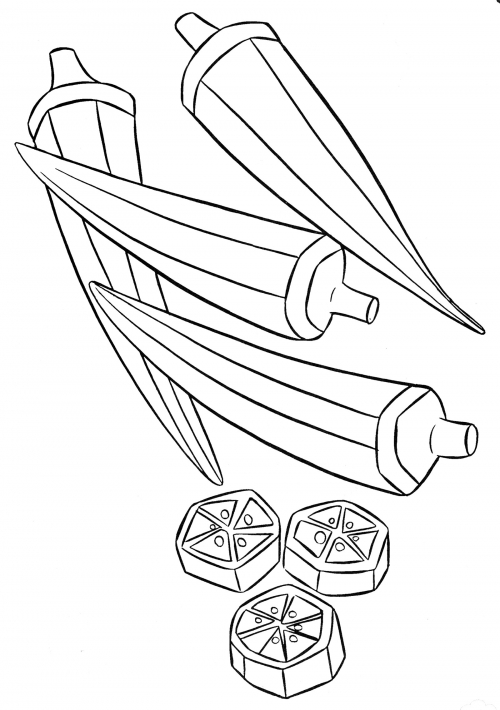 Okra coloring page