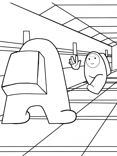 Friendly Among Us coloring page