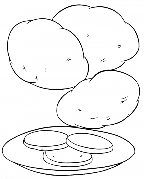 Three potatoes coloring page