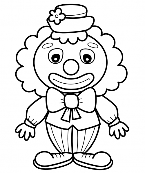 Clown in a little hat coloring page