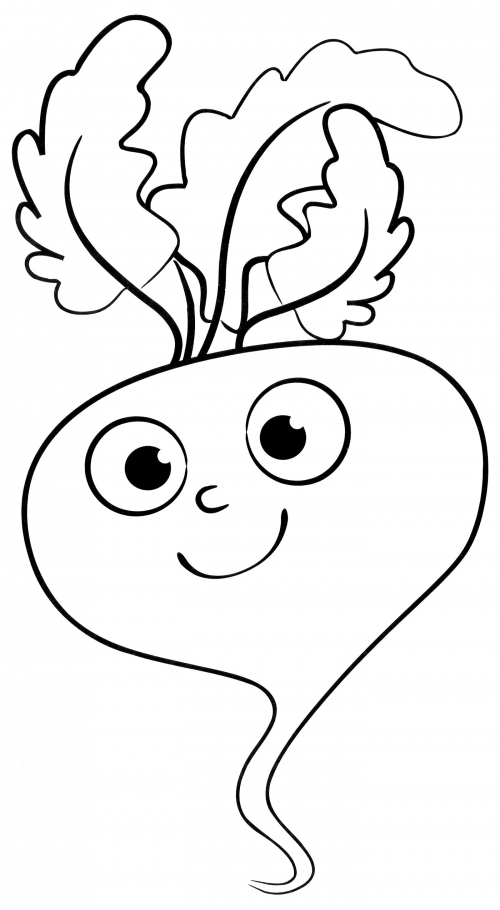 Lovely radish coloring page