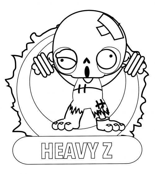 Heavy Z with a barbell coloring page