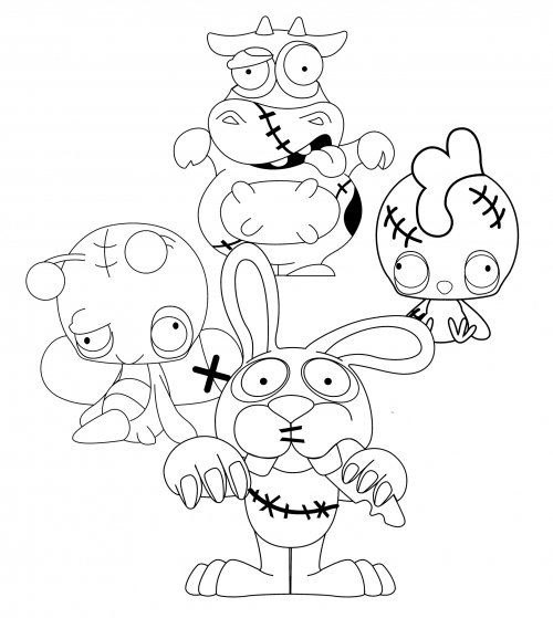 Zombie livestock coloring page