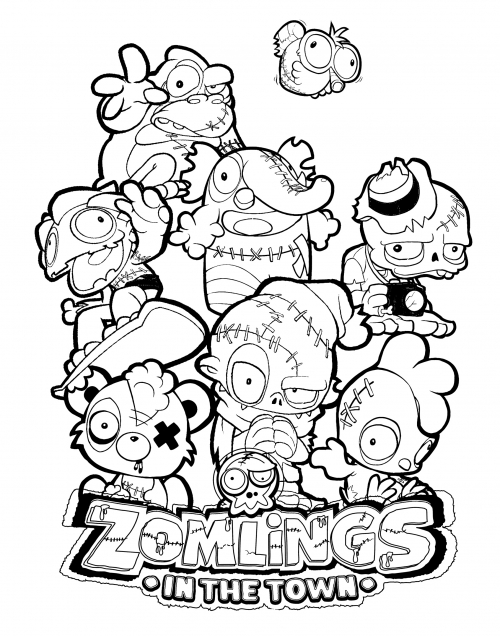 Zombie Town coloring page