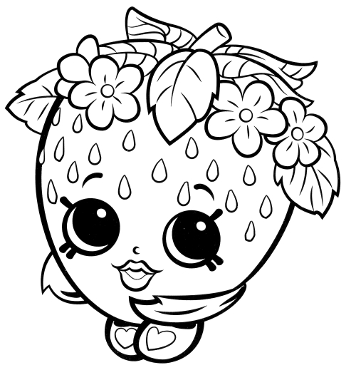 Embarrassed Strawberry Kiss coloring page