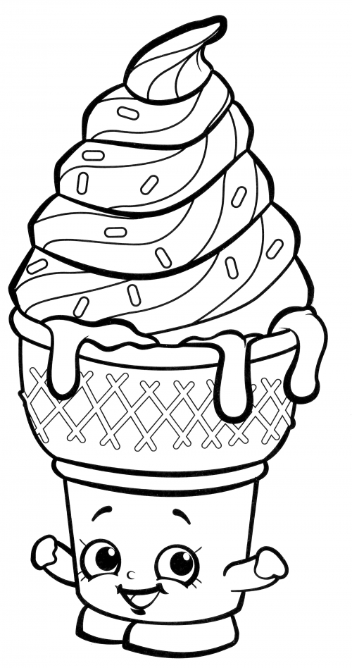 Funny Ice-cream Dream coloring page