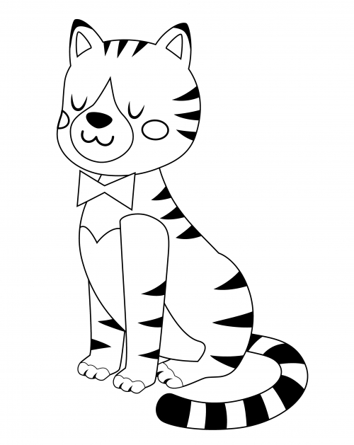 Tiger getting ready to perform coloring page
