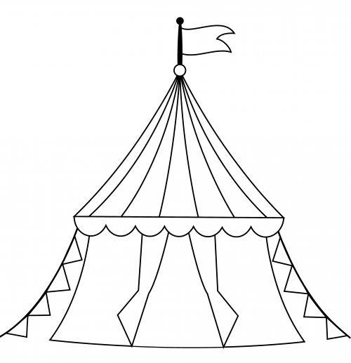 Big circus tent coloring page