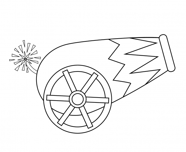 Circus cannon coloring page