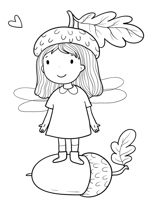 Acorn Fairy coloring page