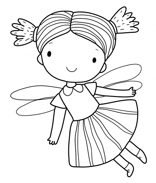 Fairy with little tails coloring page