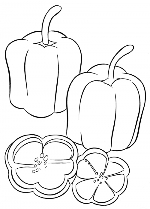 Two peppers coloring page