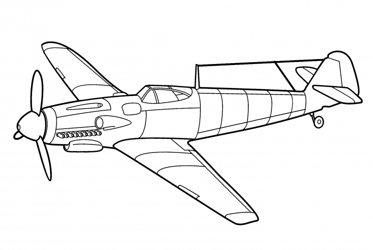 Fighter Messerschmitt Bf.109 (Germany) coloring page