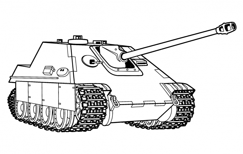 Self-propelled artillery unit Jagdpanther (Germany) coloring page