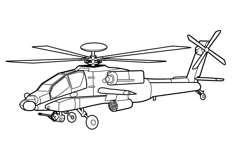 Attack helicopter McDonnell Douglas AH-64 Apache (USA) coloring page ...