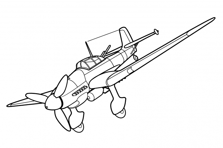 Junkers Ju-87 dive bomber (Germany) coloring page