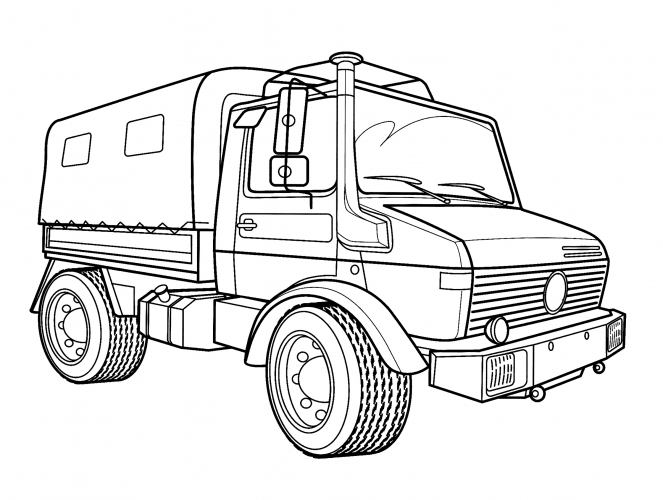 Mercedes-Benz Unimog off-road truck (Germany) coloring page