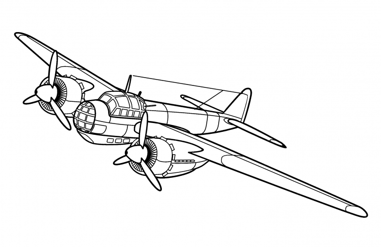 Bomber Junkers Ju-88 (Germany) coloring page