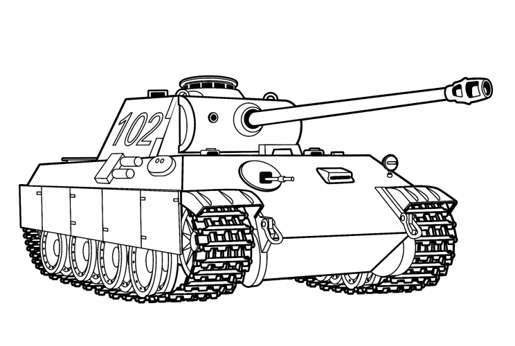 Medium tank PzKpfw V Panther (Germany) coloring page