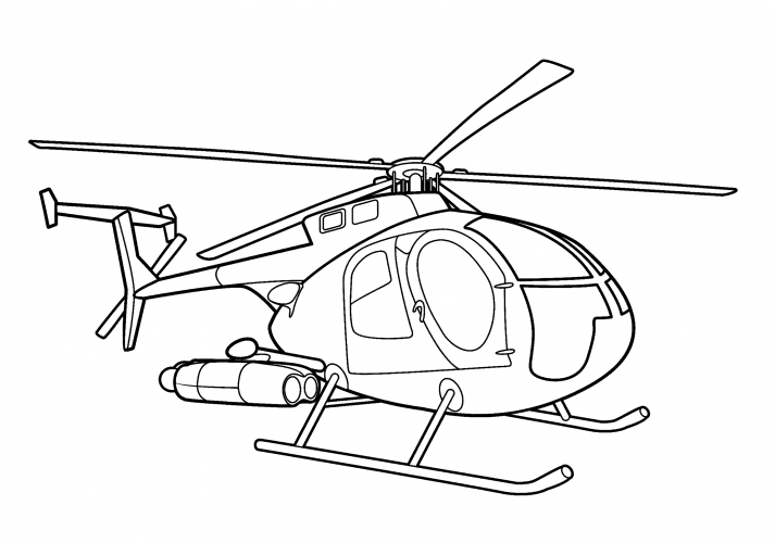 Light multi-purpose helicopter MD 500 Defender (USA) coloring page