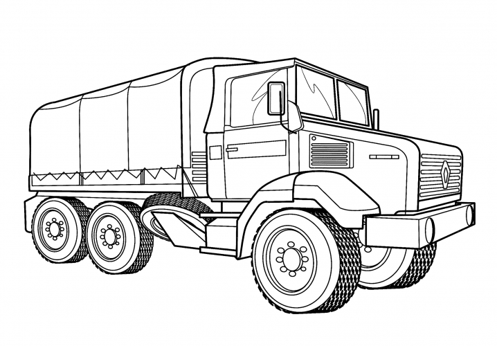 Medium tactical truck Renault GBC-180 (France) coloring page