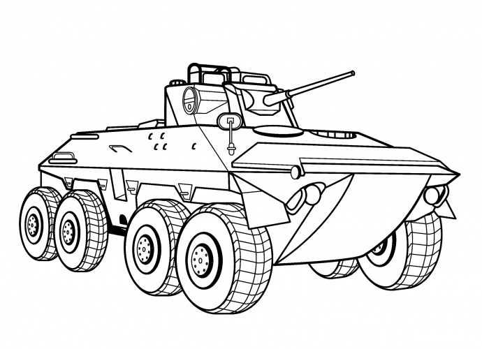 SpPz 2 Luchs combat reconnaissance vehicle (Germany) coloring page