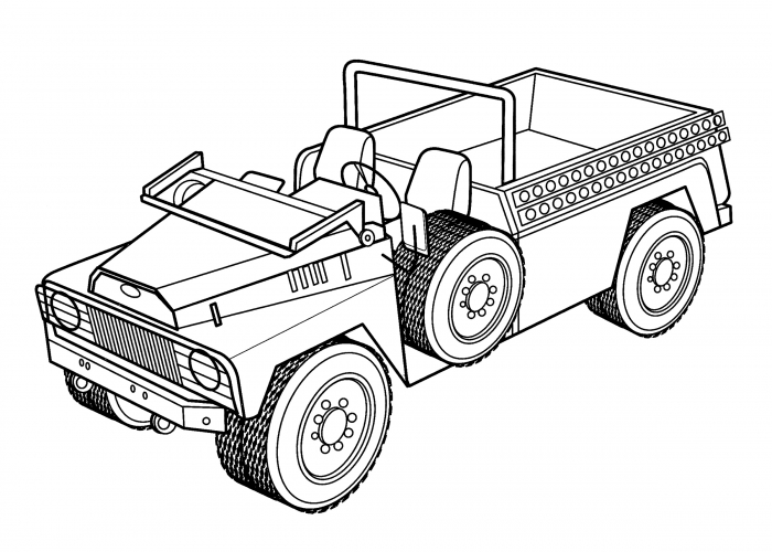 Army vehicle ACMAT VLRA (France) coloring page