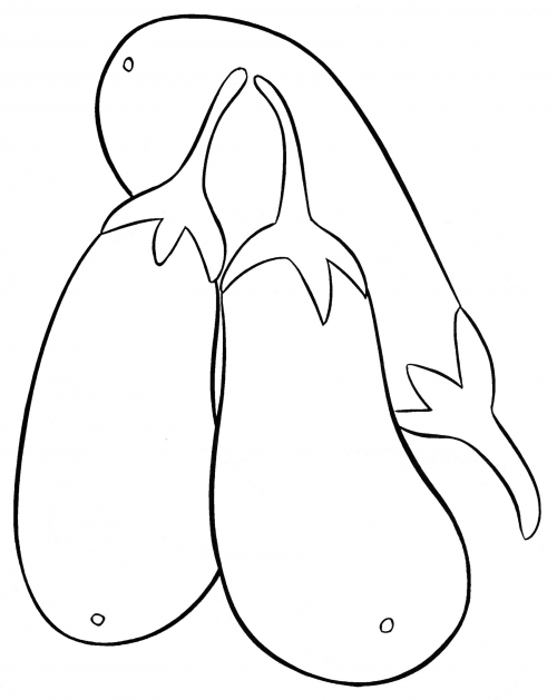 Delicious aubergines coloring page