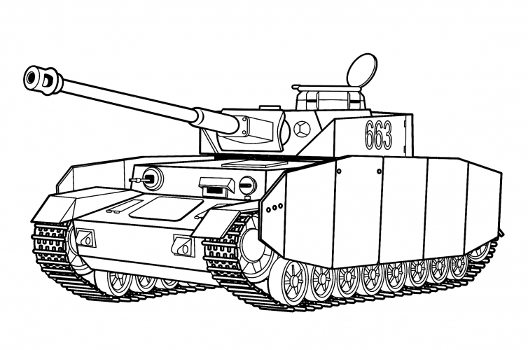 Medium tank PzKpfw Vl (Germany) coloring page