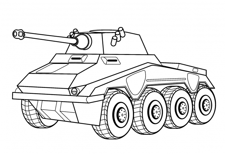Heavy armored car Sd.Kfz.234 (Germany) coloring page