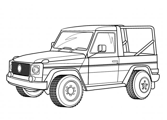 Light multi-purpose vehicle Mercedes-Benz 290GDT (Germany) coloring page