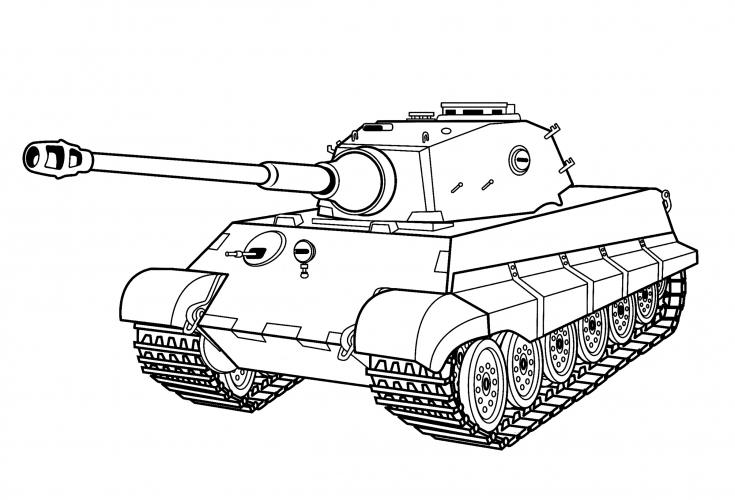 Heavy tank Pz.Kpfw. Vl Ausf. B Tiger ll (Germany) coloring page