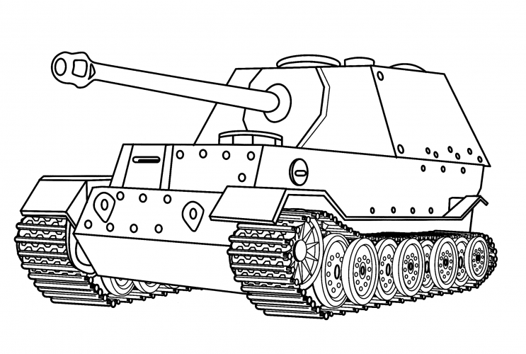 Self-propelled artillery unit Sd.Kfz.184 Elefant (Germany) coloring page