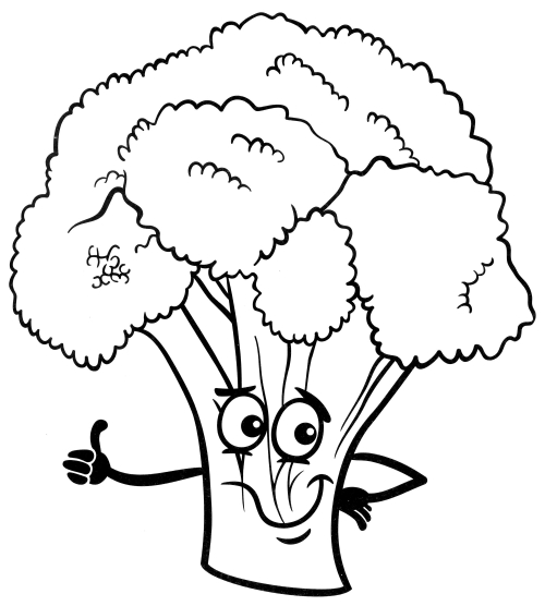 Jolly broccoli coloring page