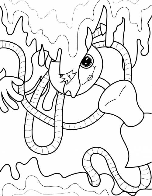 Mommy Long Legs in slime coloring page