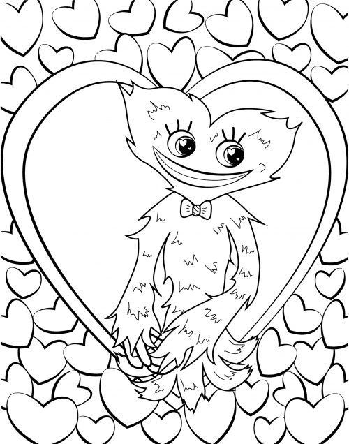 Kissy Missy looks away coloring page