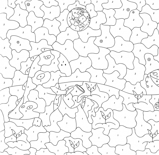 Dinosaur watering the garden coloring page