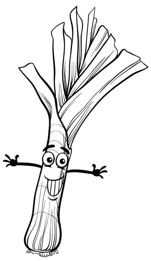 Jolly leeks coloring page