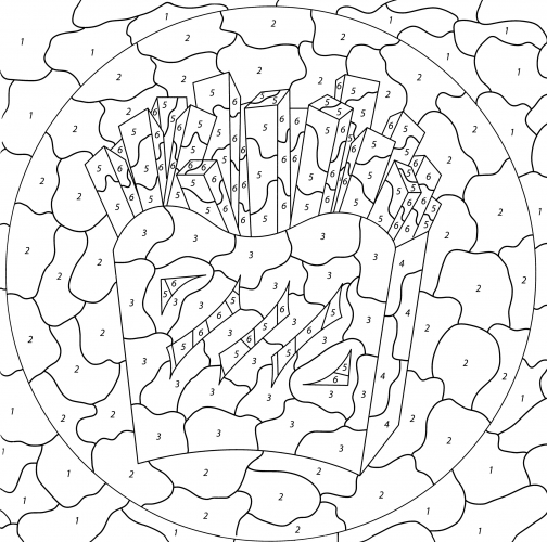 French fries in a box coloring page