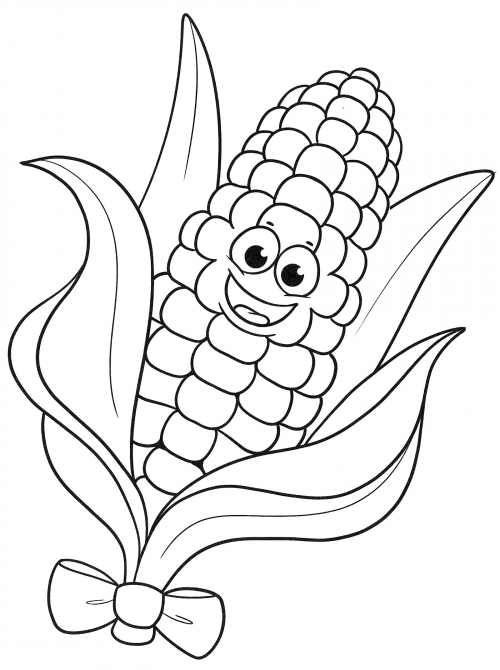 Corn cob coloring page