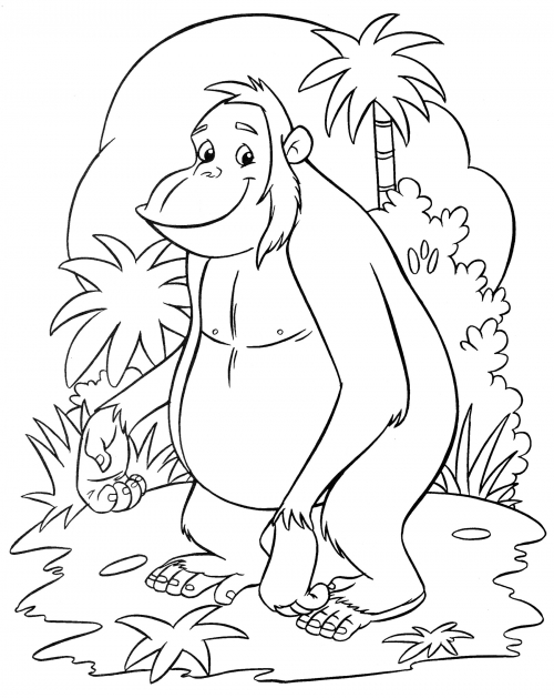 Kind gorilla coloring page