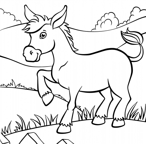 The Prancing Donkey coloring page