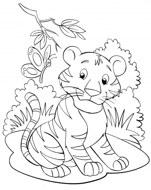 Cute tiger coloring page