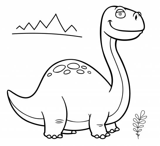 Relaxed dinosaur coloring page