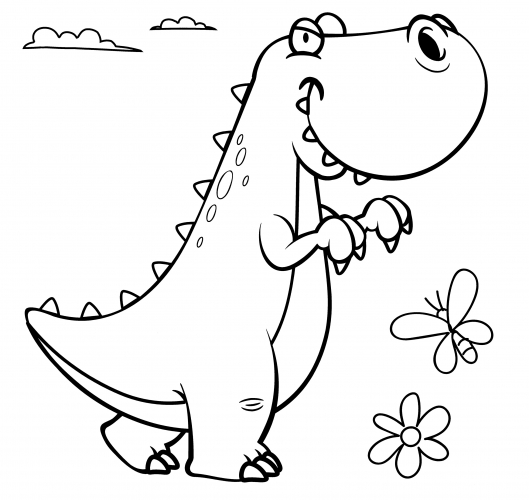 The cunning tyrannosaurus coloring page